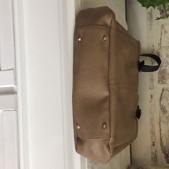 Roots Large Beige Brown Tote faux leather Shoulder Bag - Picture 14 of 14